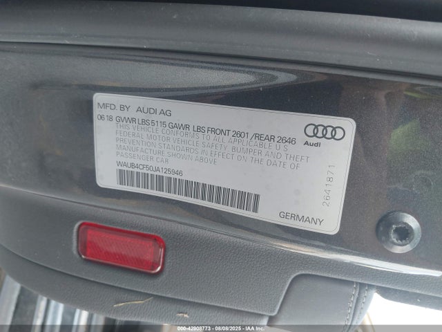 2018 AUDI S5 WAUB4CF50JA125946 Photo 8