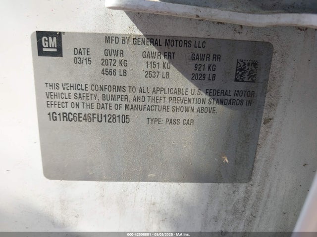 1G1RC6E46FU128105 Chevrolet luu - ffv, e-flex, fam 0