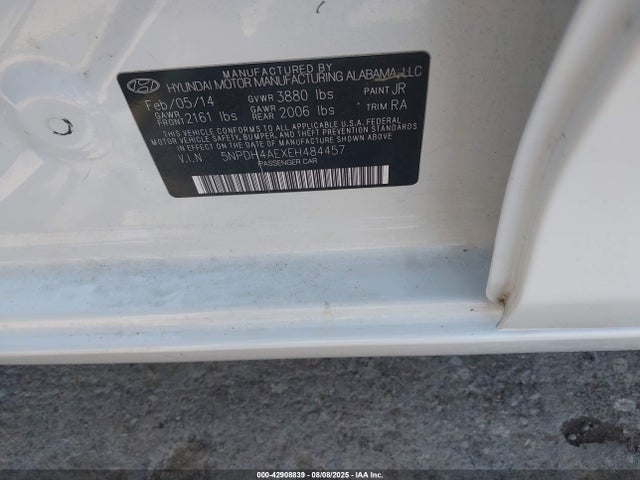 Hyundai dohc mpi nu 2014 5NPDH4AEXEH484457 Image 9