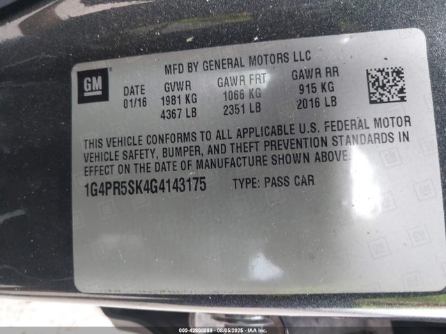1G4PR5SK4G4143175 Buick lea - gas/alc, sidi, alum, ho