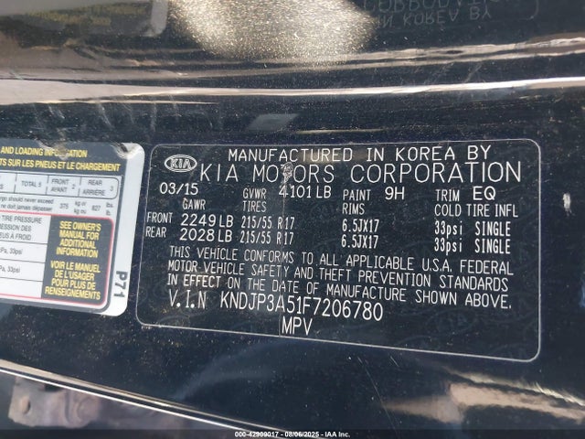 KIA dohc gdi nu 2015 KNDJP3A51F7206780 Image 9