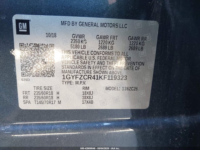 2019 CADILLAC XT4 1GYFZCR41KF119323 Photo 8