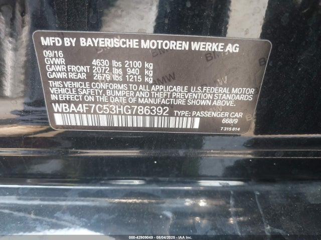 BMW 2017 2017 WBA4F7C53HG786392 Image 9