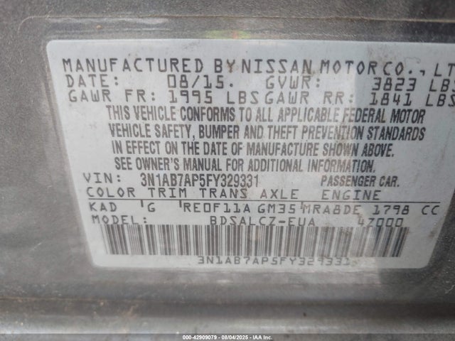 Nissan 2015 2015 3N1AB7AP5FY329331 Image 9