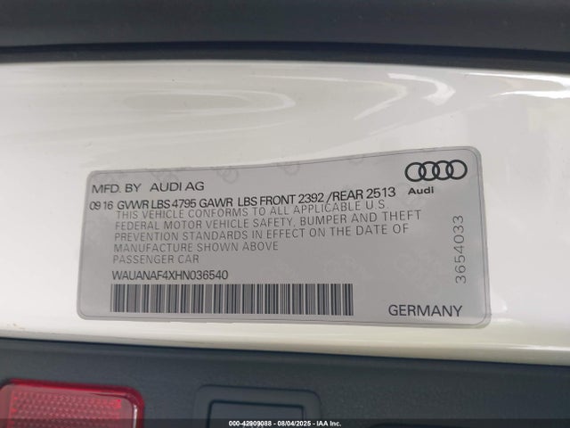 2017 AUDI A4 WAUANAF4XHN036540 Photo 8