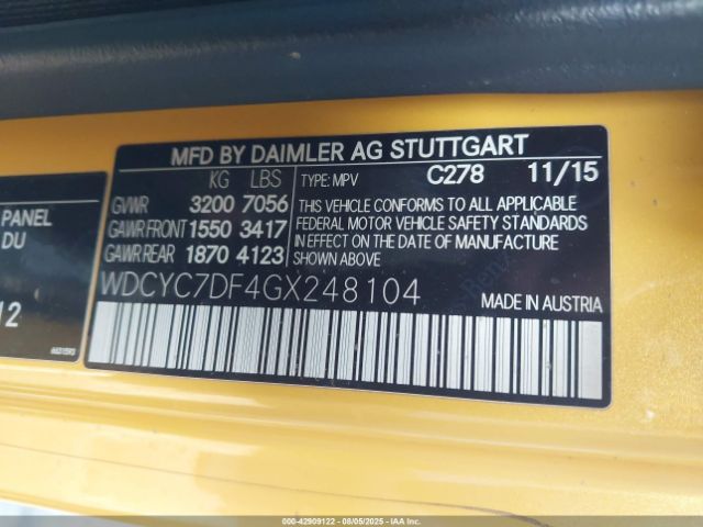 2016 MERCEDES-BENZ AMG G 63 WDCYC7DF4GX248104 Photo 8