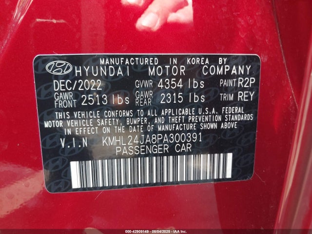 KMHL24JA8PA300391 Hyundai gdi theta iii