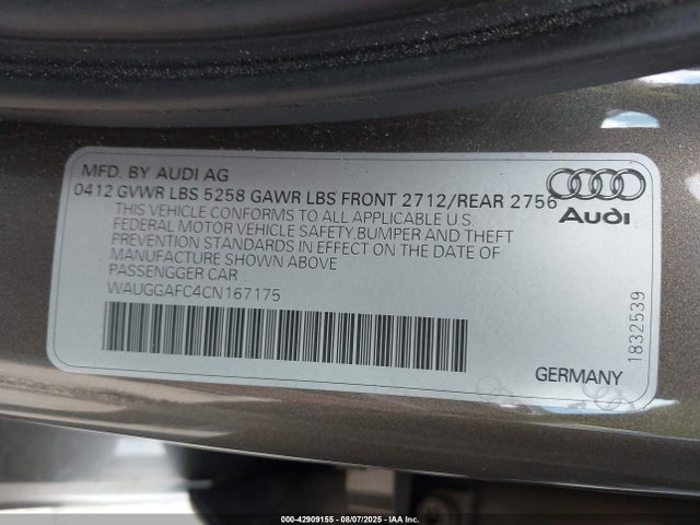 2012 AUDI A6 WAUGGAFC4CN167175 Photo 8