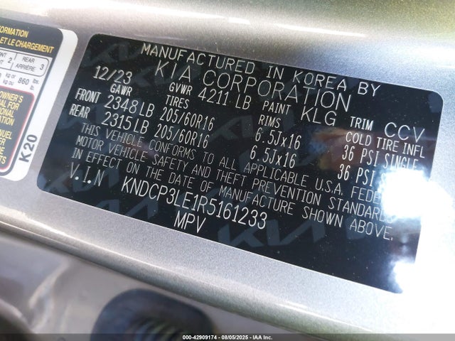 KNDCP3LE1R5161233 KIA gdi kappa pe