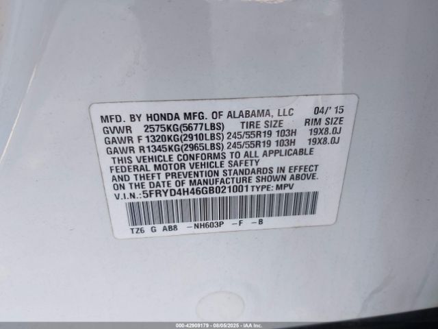 2016 ACURA MDX 5FRYD4H46GB021001 Photo 8