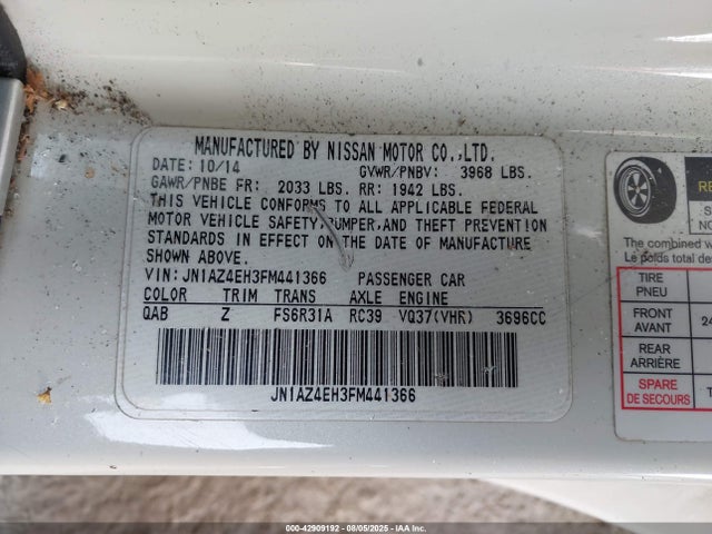 JN1AZ4EH3FM441366 Nissan 2015