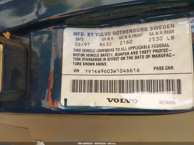 1998 VOLVO V90 YV1KW9603W1046616 Photo 8