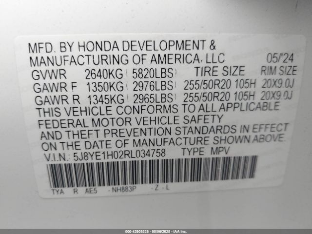 2024 ACURA MDX 5J8YE1H02RL034758 Photo 8