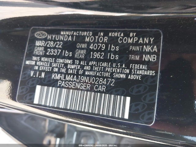 Hyundai gdi kappa 2022 KMHLM4AJ9NU028472 Image 9