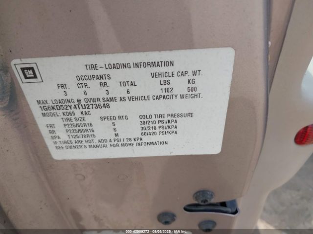 1996 CADILLAC DEVILLE 1G6KD52Y4TU273648 Photo 8