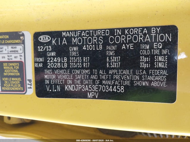 KIA dohc gdi nu 2014 KNDJP3A53E7034458 Image 9