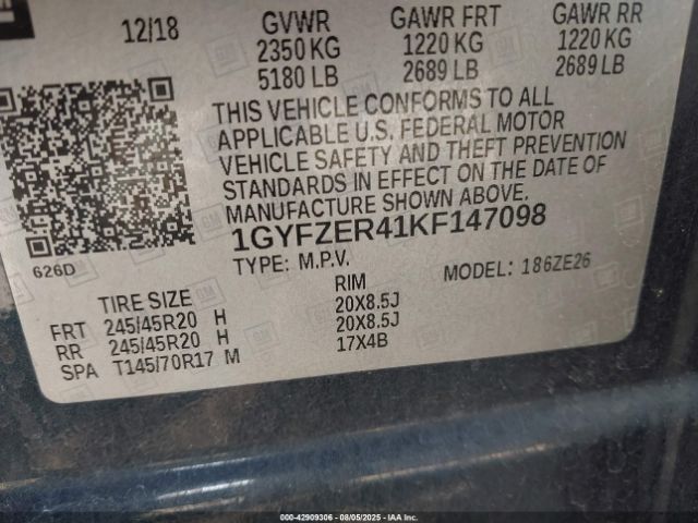 2019 CADILLAC XT4 1GYFZER41KF147098 Photo 8