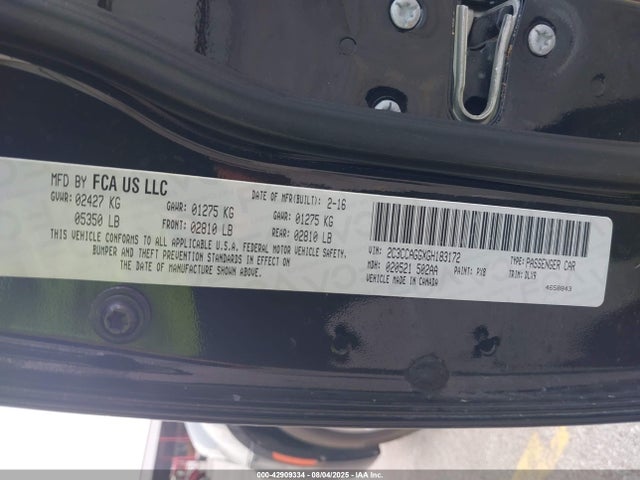 2C3CCAGGXGH183172 Chrysler 300