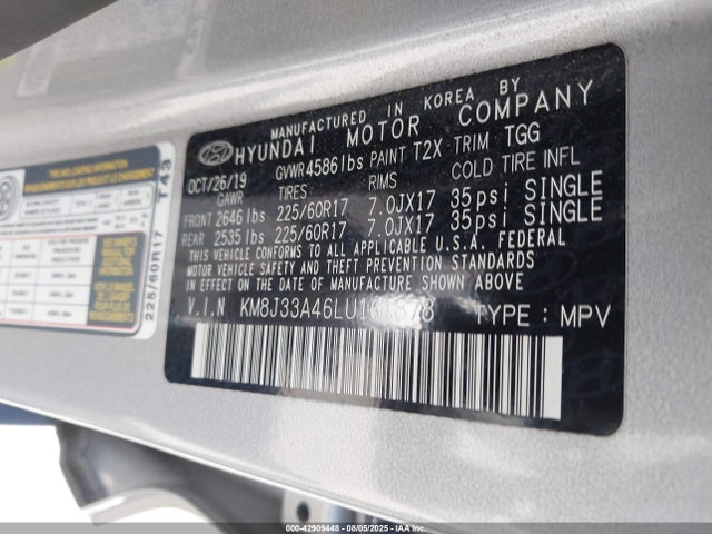 KM8J33A46LU161878 Hyundai gdi nu