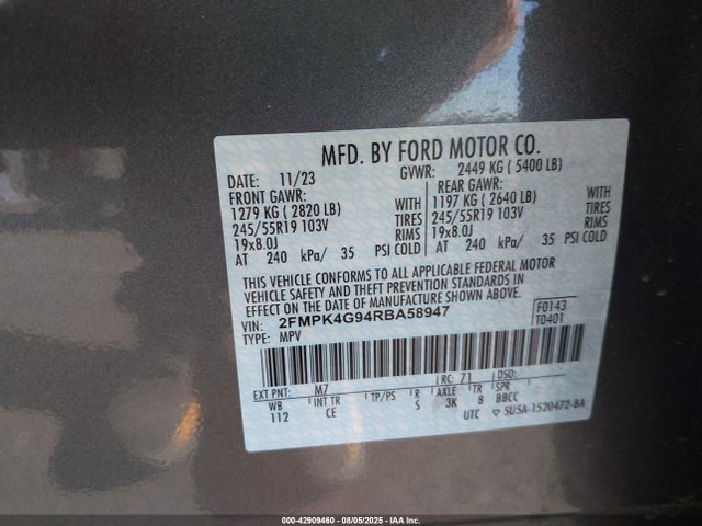 2FMPK4G94RBA58947 Ford gtdi
