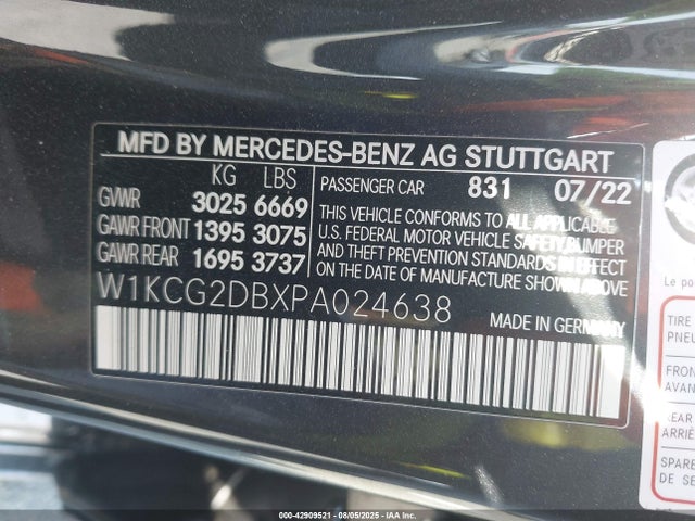 W1KCG2DBXPA024638 Mercedes-Benz ed