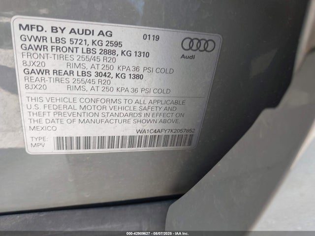 WA1C4AFY7K2057852 Audi SQ5