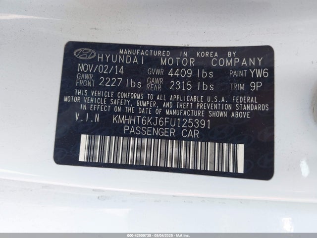 KMHHT6KJ6FU125391 Hyundai gdi lambda ii