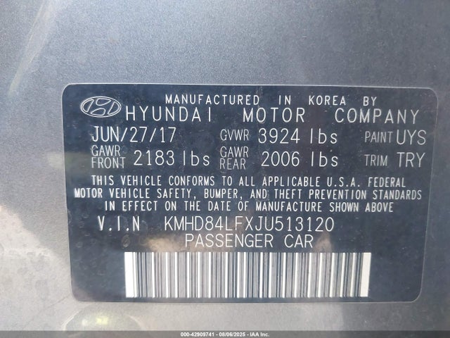 KMHD84LFXJU513120 Hyundai mpi nu