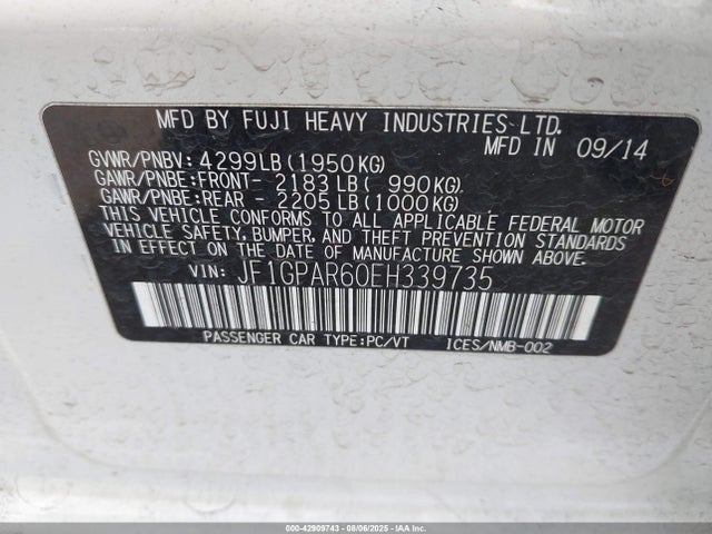 JF1GPAR60EH339735 Subaru Impreza