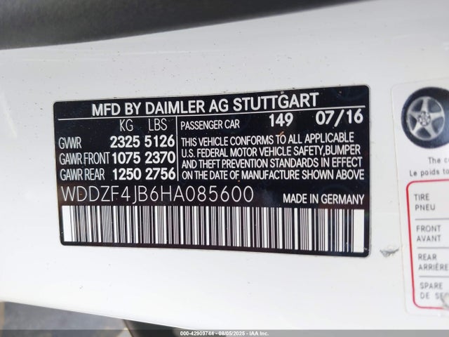 WDDZF4JB6HA085600 Mercedes-Benz m274