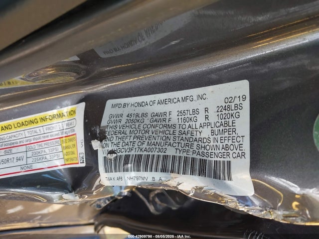 1HGCV3F17KA007302 Honda lfb2