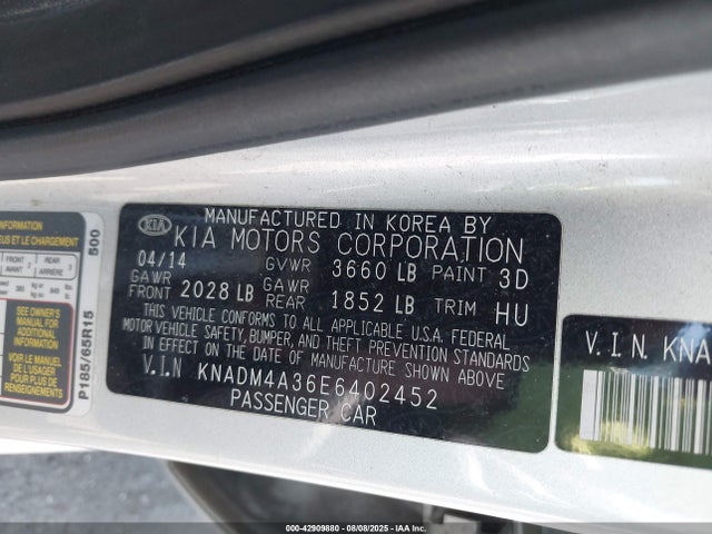 KIA dohc gamma 2014 KNADM4A36E6402452 Image 9
