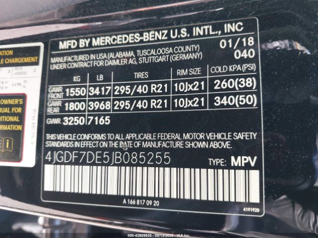 2018 MERCEDES-BENZ GLS 550 4JGDF7DE5JB085255 Photo 8