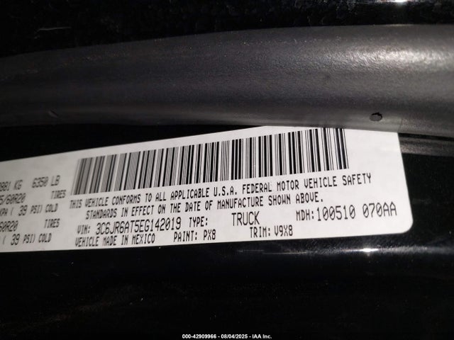 3C6JR6AT5EG142019 RAM 1500