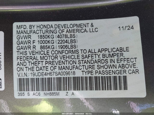 Acura l15ca 2025 19UDE4H67SA009618 Image 9