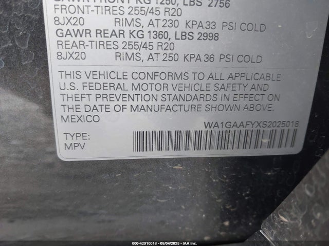 2025 AUDI Q5 WA1GAAFYXS2025018 Photo 8
