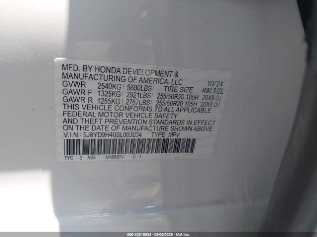 2025 ACURA MDX 5J8YD9H40SL003034 Photo 8