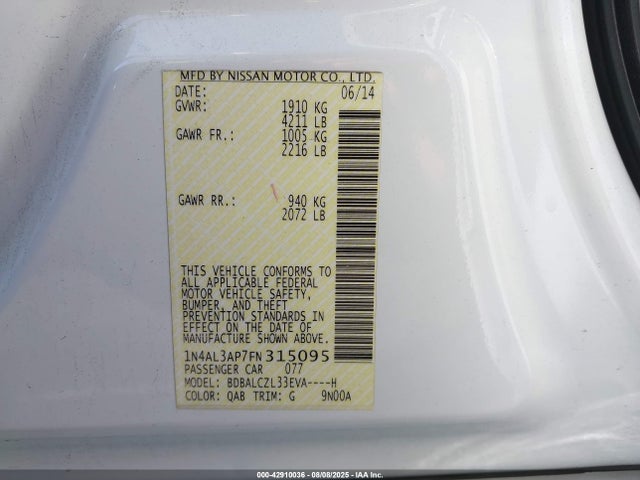 1N4AL3AP7FN315095 Nissan 2015