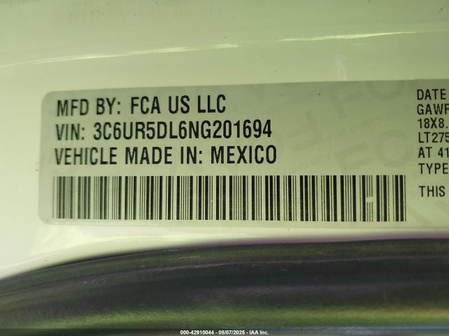 3C6UR5DL6NG201694 RAM 2500