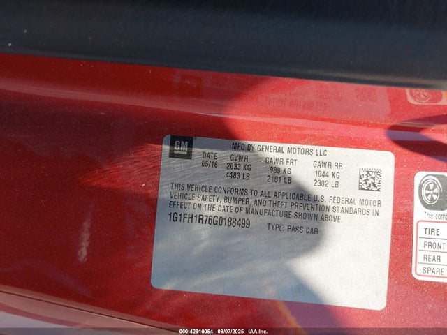 1G1FH1R76G0188499 Chevrolet lt1 - di, afm, vvt, ho, alum, gmna
