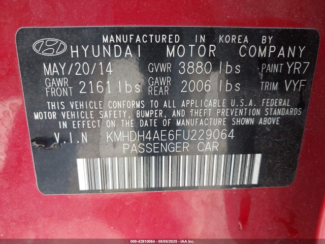 Hyundai dohc mpi nu 2015 KMHDH4AE6FU229064 Image 9