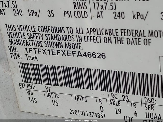 Ford 2014 2014 1FTFX1EFXEFA46626 Image 9