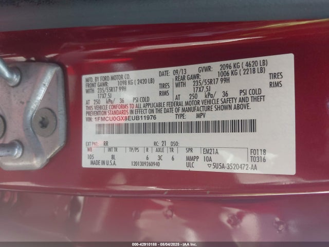 1FMCU0GX8EUB11976 Ford 2014