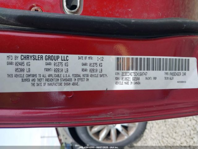 2012 CHRYSLER 300C 2C3CCAET5CH160747 Photo 8