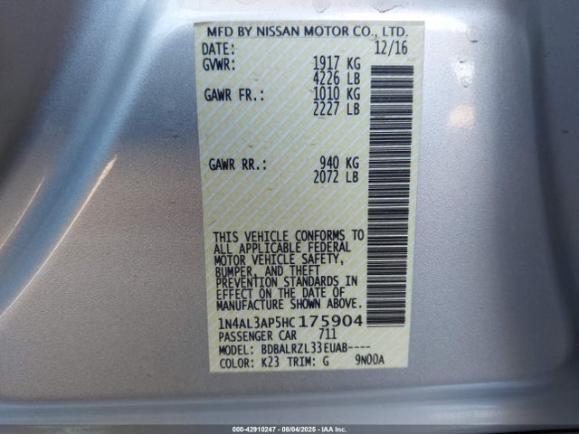 1N4AL3AP5HC175904 Nissan 2017