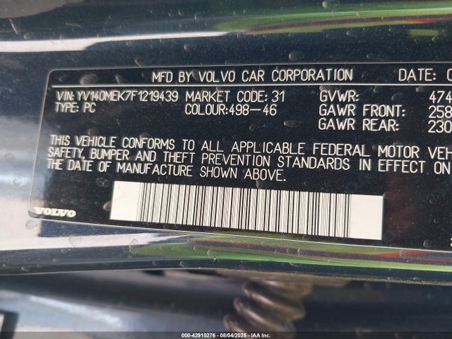 YV140MEK7F1219439 Volvo b4204t11