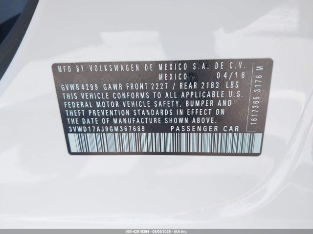 3VWD17AJ9GM367689 Volkswagen 1.8t