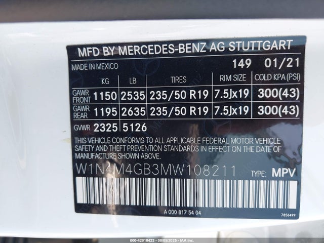 W1N4M4GB3MW108211 Mercedes-Benz m260