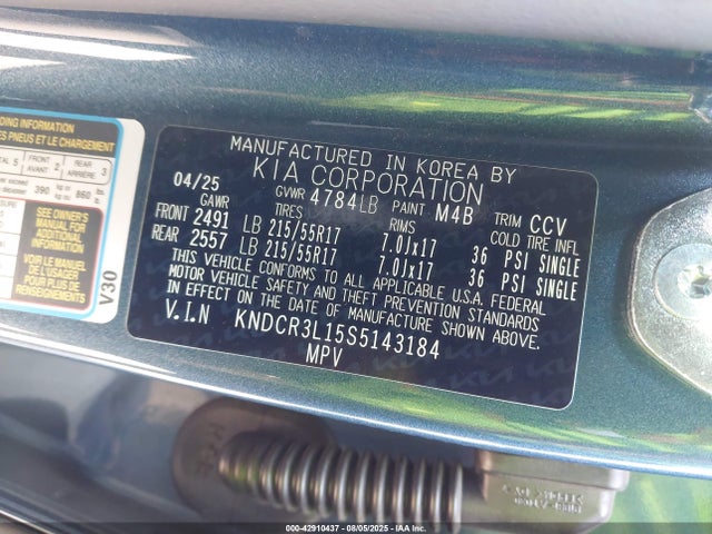 KNDCR3L15S5143184 KIA 2025