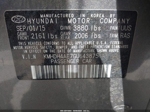 Hyundai dohc mpi nu 2016 KMHDH4AE7GU643875 Image 9